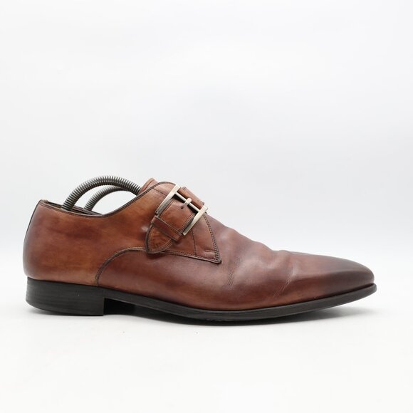 Magnanni Marco II Brown Leather Single Monk Strap Men's Size 9 M Dress Shoes - Picture 1 of 11